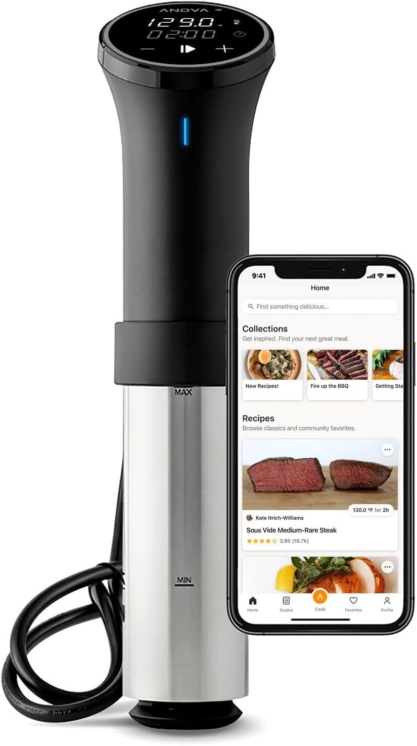 Anova Precision Cooker 3.0 [AN525-UK00], Sous Vide, WiFi, 1100 Watts, Type G Plug included for UK use, Wifi Anova App Included - Black and Silver