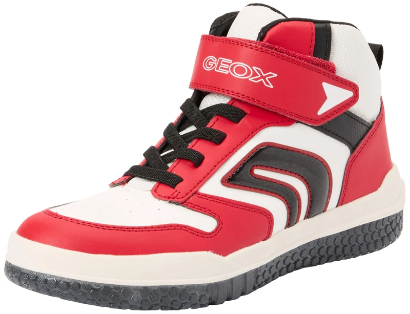 Geox Boy's J Buzzerlight Boy a Sneaker, Red White, 5 UK Child