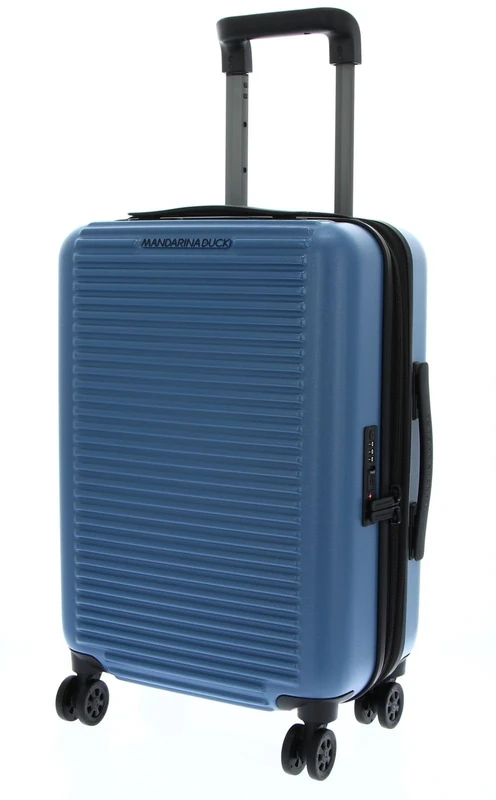 Mandarina Duck Tank Case Trolley Cabin EXP, China Blue, Standard Size, Linea iconica di in policarbonato