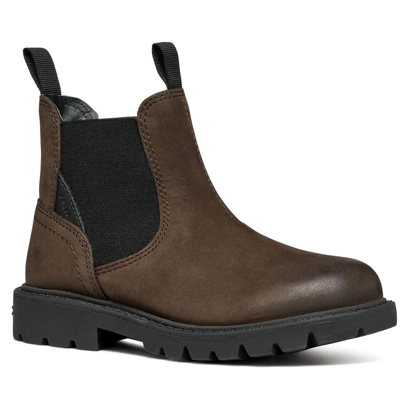 Geox J SHAYLAX BOY A, Chelsea Boot, COFFEE/BLACK,