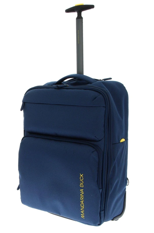 Mandarina Duck Zephyr Trolley Backpack, Dress Blue, 54 x 20 x 37 Centimeters, Trolley a Due ruote in Tessuto morbido ad effetto 3D - Image 1