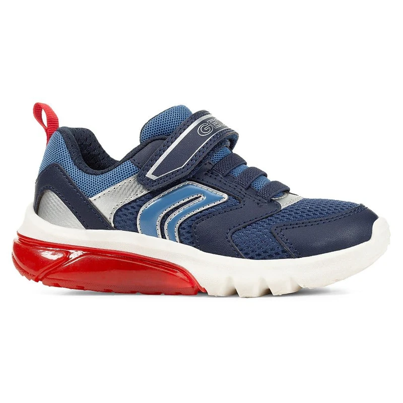 Geox J CIBERDRON BOY C, Sneaker, Navy/RED,