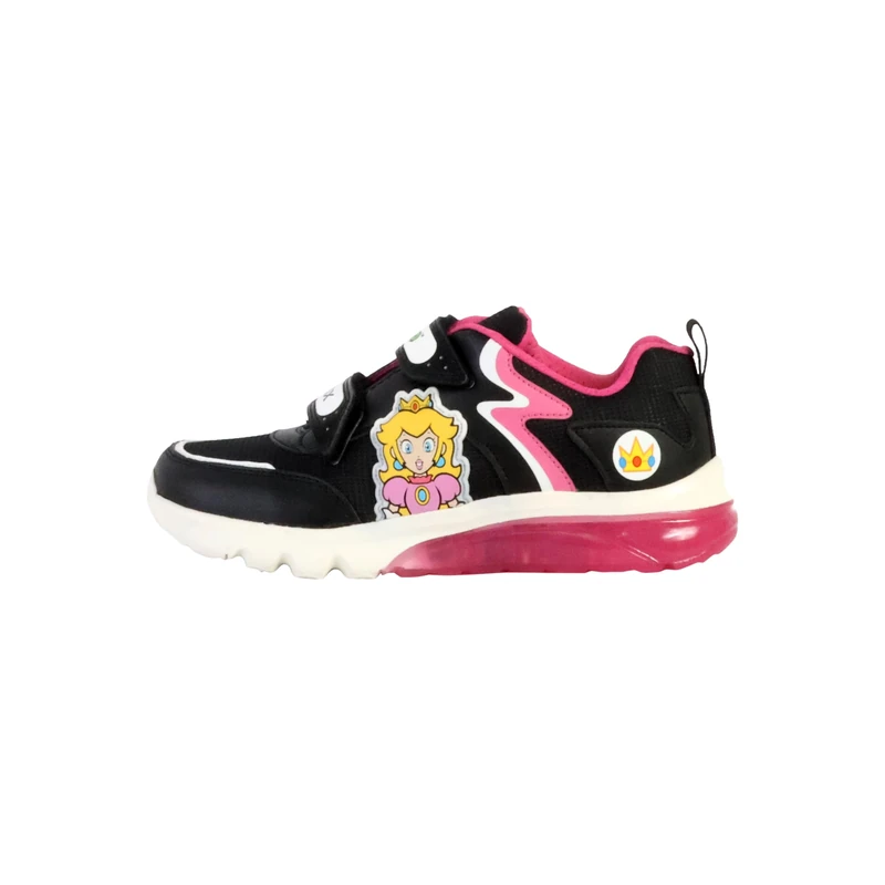 Geox J CIBERDRON Girl A, Sneaker, Black/Fuchsia,