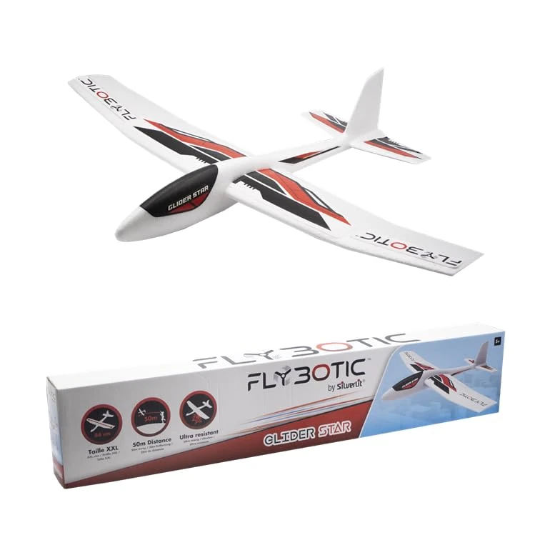 Silverlit - FLYBOTIC-Gilder Star Glider Airplane - 84 cm, 70015, White, Black and Red
