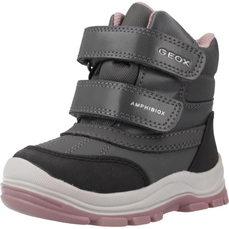 Geox B FLANFIL GIRL B ABX, Snow Boot, ANTHRACITE/DK PINK,