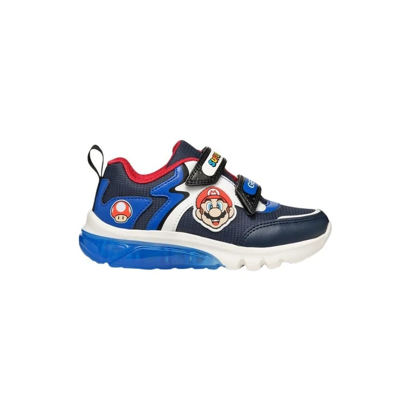Geox J CIBERDRON BOY I Sneaker, Navy/Royal, 2.5 UK