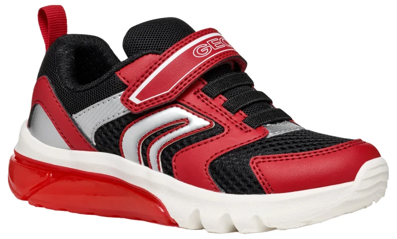 Geox J CIBERDRON BOY C Sneaker, RED/Black, 0 UK