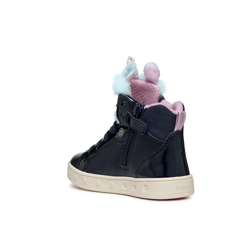 Geox J Skylin Girl A, Sneaker, Navy/Multicolor,