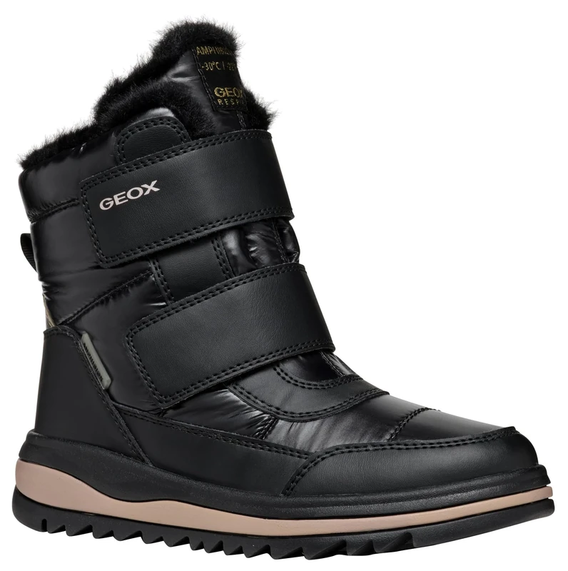 Geox Girls J Adelhide Ab Snow Boot, Black, 5 UK