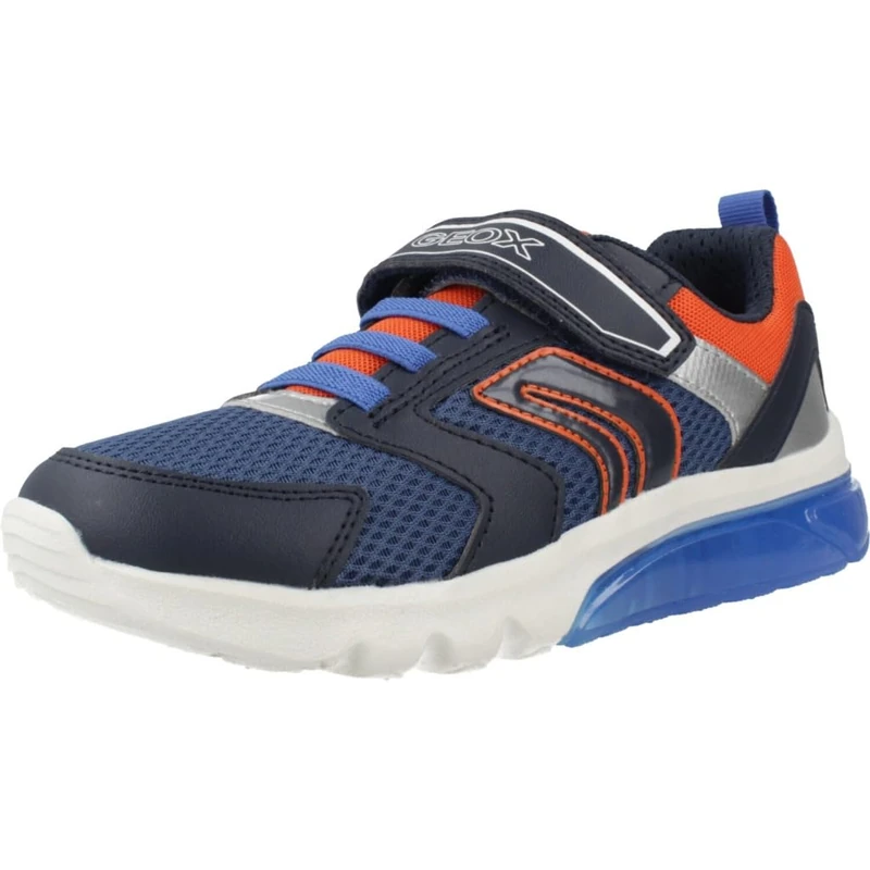 Geox J CIBERDRON BOY C Sneaker, Navy/Orange, 10 UK Child