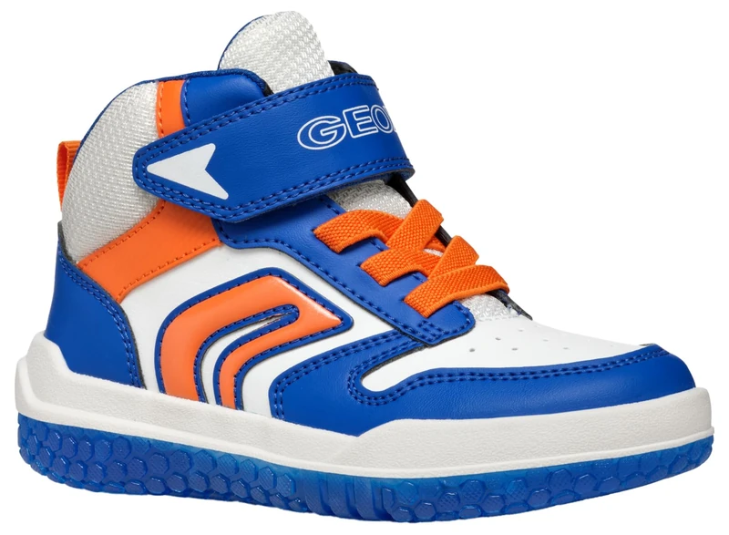 Geox Boy's J Buzzerlight Boy a Sneaker, Royal White, 0 UK