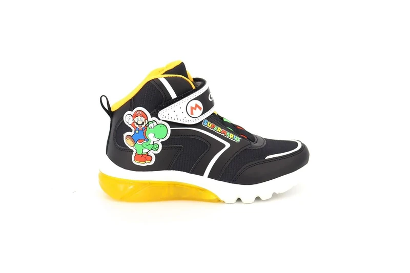 Geox J CIBERDRON BOY J, Sneaker, Black/Yellow,