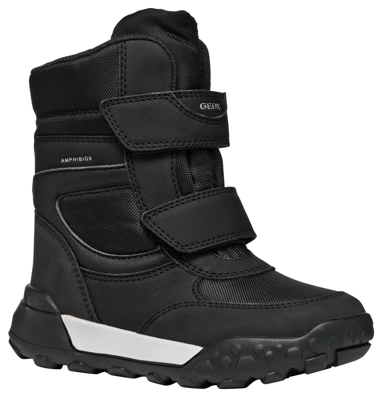Geox J TREKKYUP BOY B ABX, Snow Boot, BLACK/SILVER,
