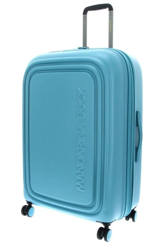 Mandarina Duck LOGODUCK + Trolley Large EXP, Aqua, 49 cm x 31 cm x 75 cm, Linea iconica di in policarbonato