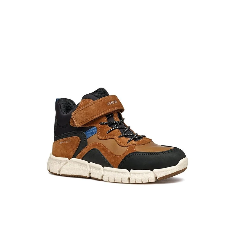 Geox Unisex Kids J Flexyper Boy Abx Ankle Boot, Lt Brown Black, 12.5 UK Child