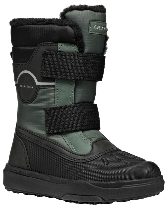 Geox J BUNSHEE PG BOY B A, Snow Boot, DK GREEN/BLACK,