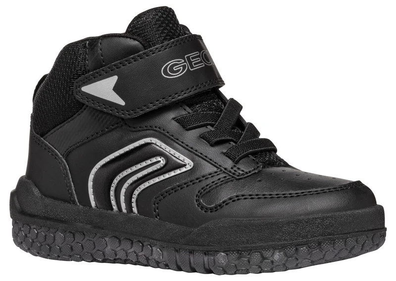 Geox Boy's J Buzzerlight Boy a Sneaker, Black, 1 UK