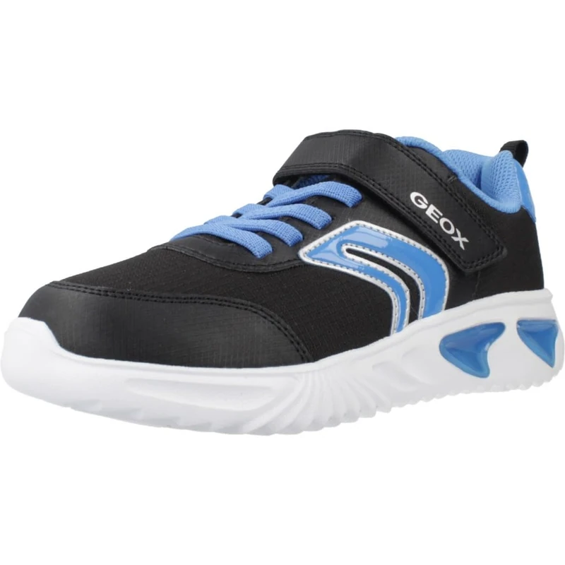 Geox J Assister BOY C Sneaker, Black/Sky