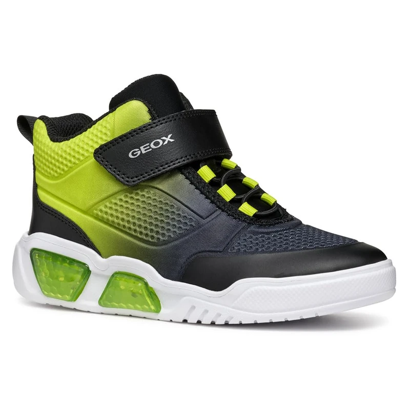 Geox J ILLUMINUS BOY B, Sneaker, Black/Lime,