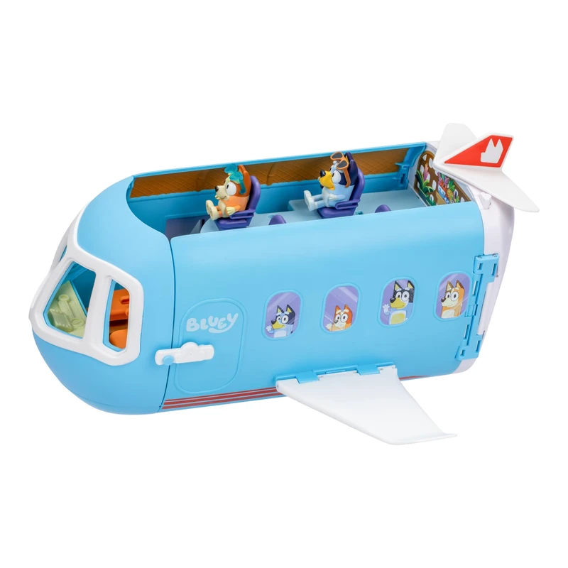 Bluey 3-in-1 Transforming Plane Playset, Transforms From A Plane To A Resort and a Boat! Opens Up To Expand Out To A 27 Inch/ 70cm Wide Holiday Vacation Resort Playset, Over 25 Sounds And Phrases