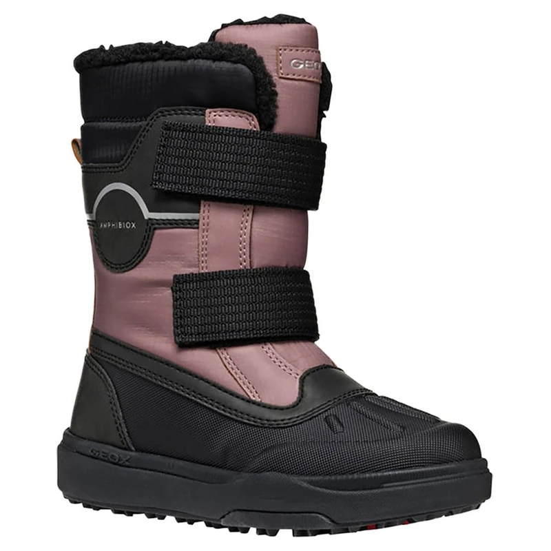 Geox J BUNSHEE PG GIRL B, Snow Boot, DK ROSE/BLACK,