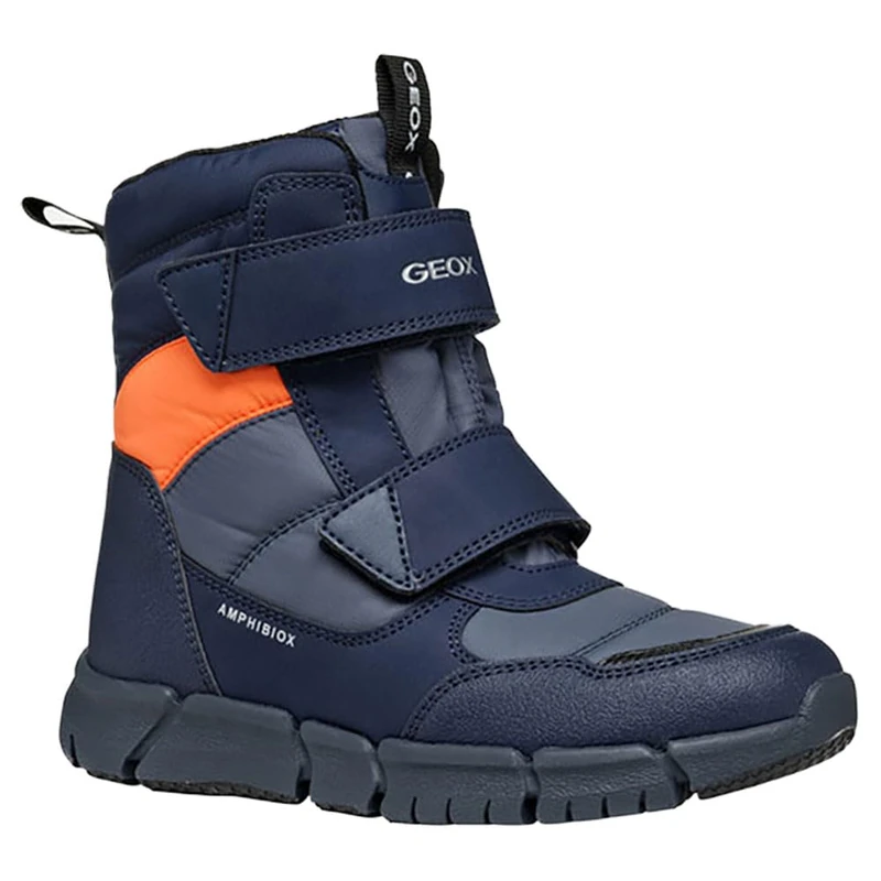 Geox J FLEXYPER BOY B ABX, Snow Boot, AVIO/FLUOORANGE,