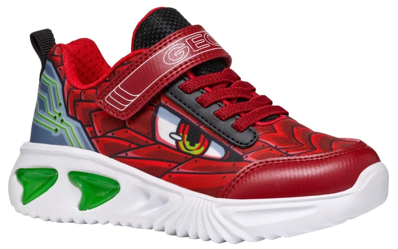 Geox J Assister BOY B Sneaker, DK RED, 10 UK Child
