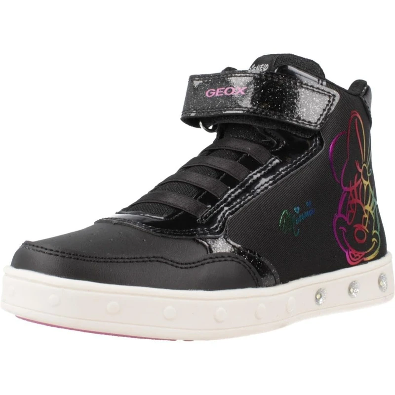 Geox J Skylin Girl E, Sneaker, Black, 7 UK Child