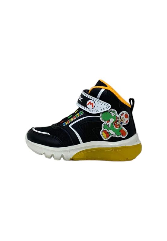 Geox J CIBERDRON BOY J, Sneaker, Black/Yellow,