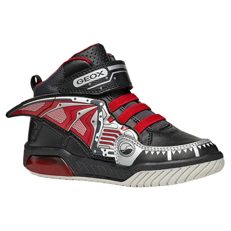 Geox J INEK BOY B, Sneaker, Black/RED,