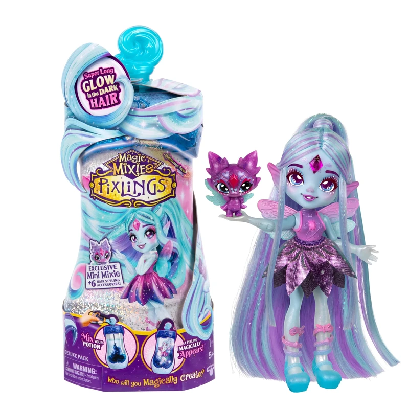 Magic Mixies - Pixlings Deluxe Pack Flyt the Dragonfly Pixling Now With Shimmer Reveal! Create And Mix A Magic Potion That Magically Reveals A Beautiful 6.5" Pixling Doll - Image 1