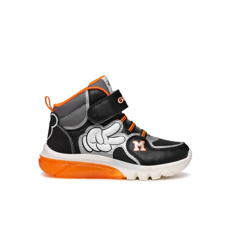 Geox J CIBERDRON BOY F, Sneaker, Black/Silver,