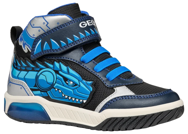 Geox J INEK BOY A, Sneaker, Navy/Turquoise,