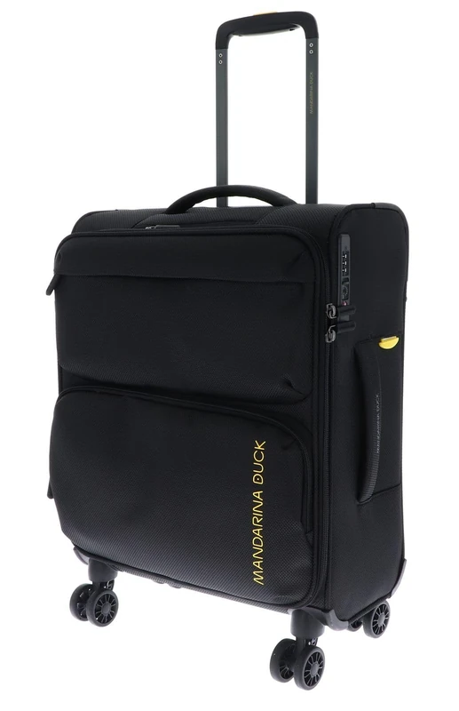 Mandarina Duck Zephyr Trolley Cabin, Black, M, Trolley Cabin in Tessuto morbido