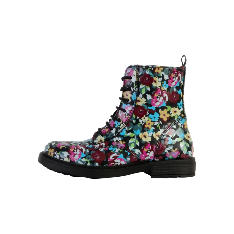 Geox Girls J Eclair D Ankle Boot, Black Multi Coloured, 1 UK