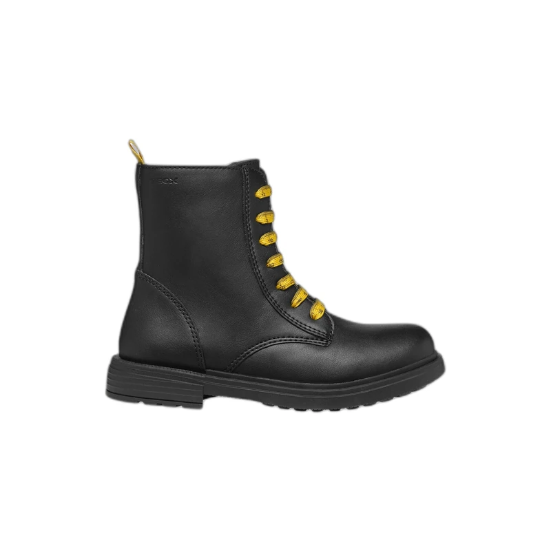 Geox J Eclair Girl D Ankle Boot, Black/Yellow, 5 UK