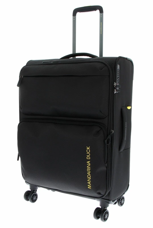 Mandarina Duck Zephyr Medium EXP Trolley Bag, Black, Trolley Medio espandibile in Tessuto morbido, Black, 43 cm (Length) x 25 cm (Width) x 67 cm (Height), Trolley Medio espandibile in Tessuto morbido
