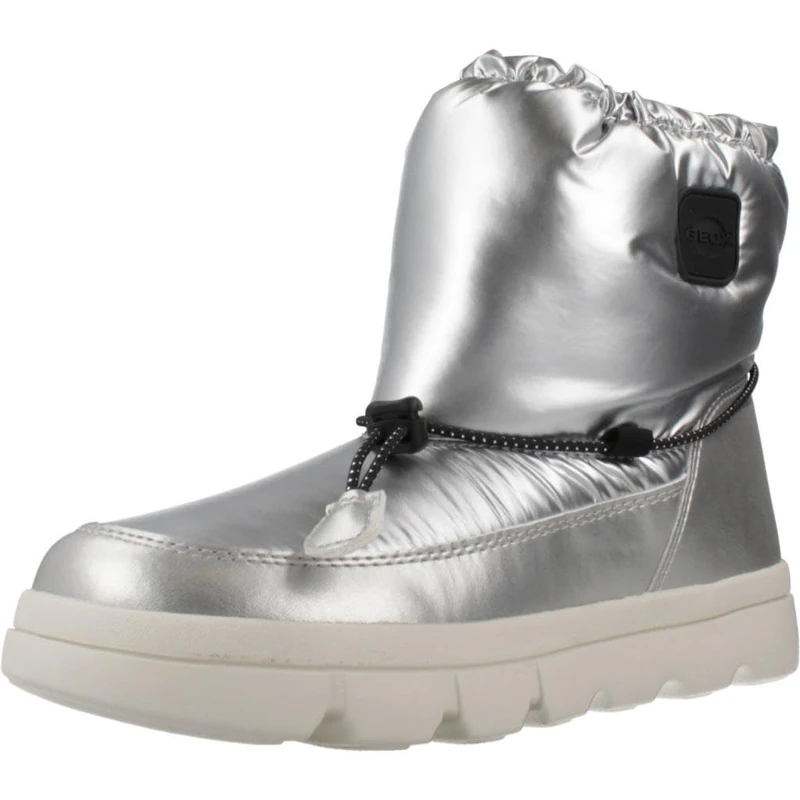 Geox J WILLABOOM GIRL B A, Snow Boot, SILVER/BLACK,
