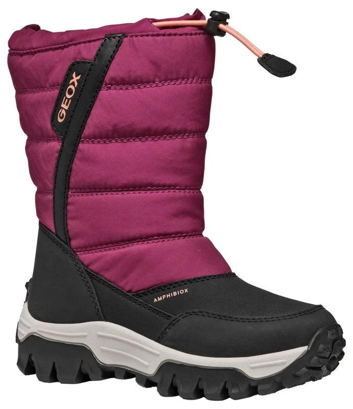 Geox J HIMALAYA GIRL B AB, Snow Boot, DK RASPBERRY/CORAL,