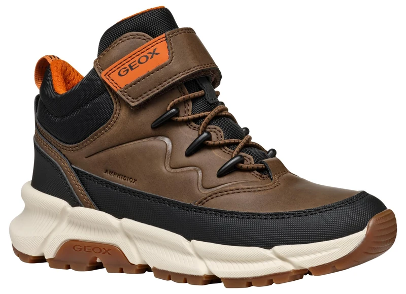 Geox J FLEXYPER PLUS BOY, Ankle Boot, BROWN COTTO/BLACK,