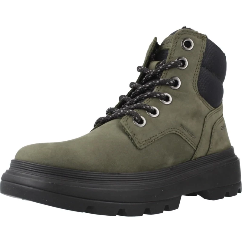 Geox J KIDDARTAH BOY WPF Ankle Boot, DK Green/Black, 1 UK