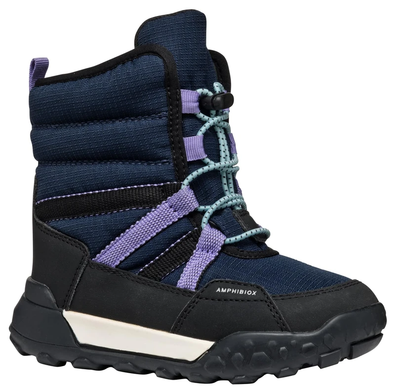 Geox J TREKKYUP GIRL B AB, Snow Boot, NAVY/VIOLET,