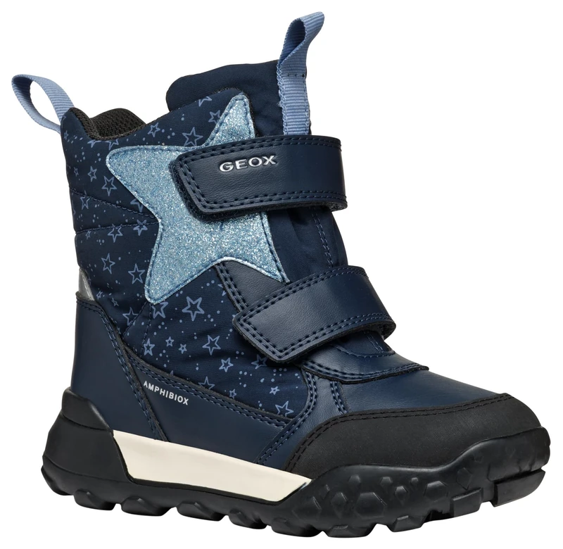 Geox J TREKKYUP GIRL B AB, Snow Boot, NAVY/LT AVIO,