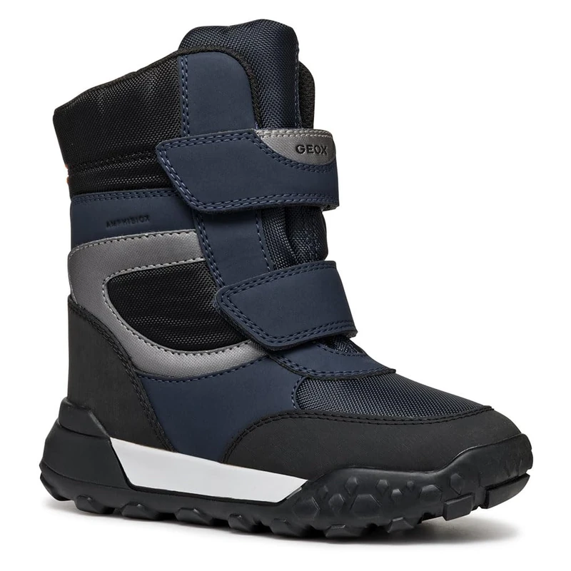 Geox J TREKKYUP BOY B ABX, Snow Boot, NAVY/SILVER,