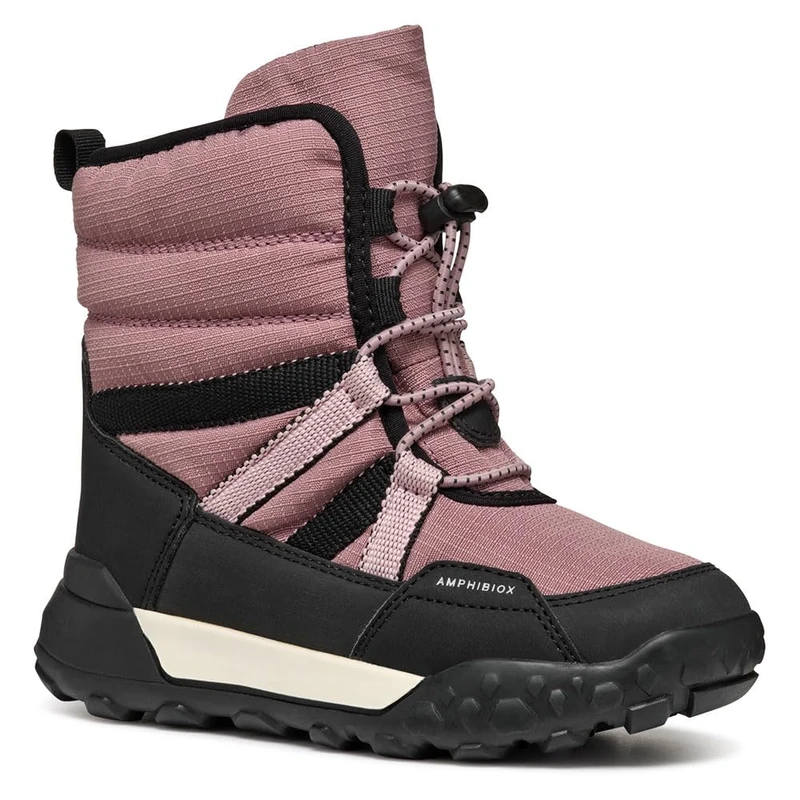 Geox J TREKKYUP GIRL B AB, Snow Boot, ANTIQUE ROSE/BLACK,