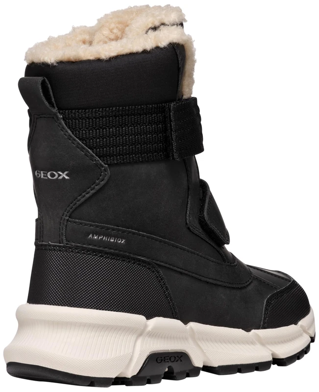 Geox J FLEXYPER PLUS BOY, Snow Boot, Black,
