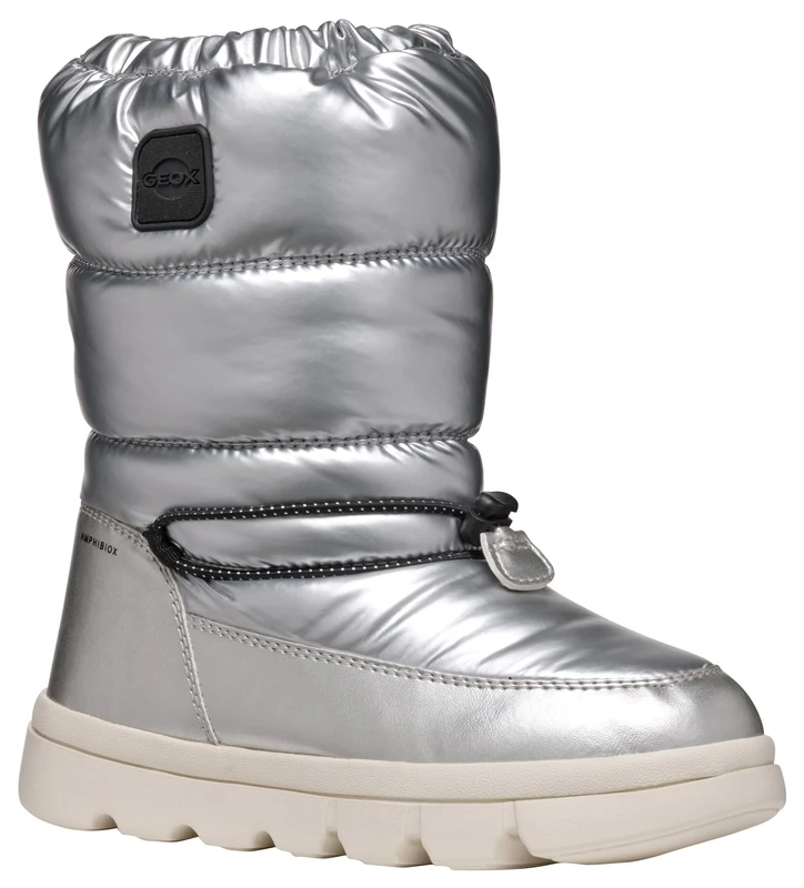 Geox J WILLABOOM Girl B A Snow Boot, Silver, 10 UK Child