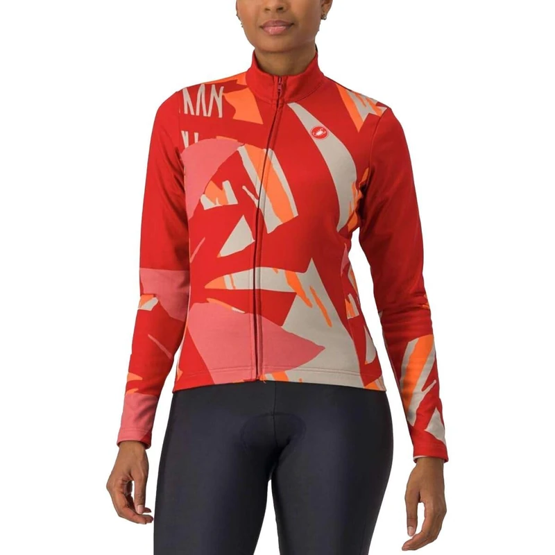 CASTELLI Tropicale LS Jersey Long Sleeve Cycling Jersey, Mineral Red, XL