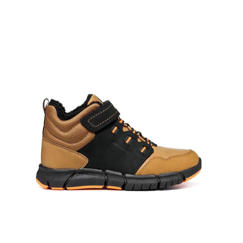 Geox J FLEXYPER BOY B ABX, Ankle Boot, BLACK/DK YELLOW,