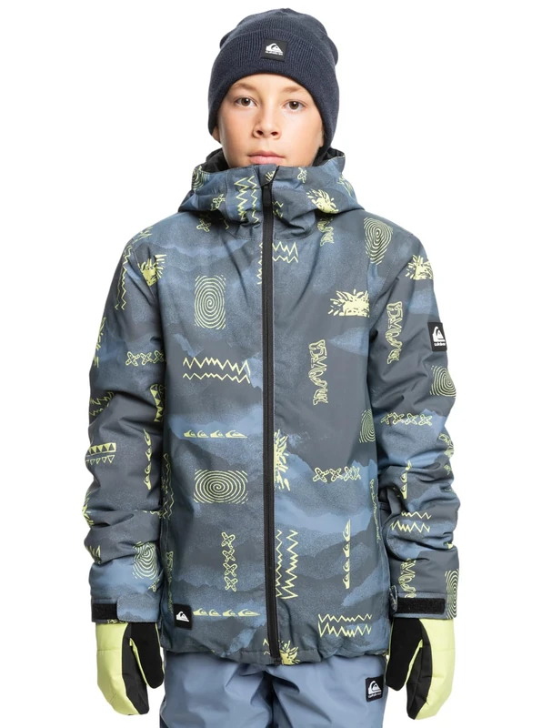 Quiksilver Boys Mission Printed Youth Jk Jacket, Puzzle Camo Sea Spray, 10 EU